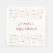 Serviette En Papier Baby shower rose et or (Devant)