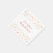 Serviette En Papier Baby shower rose et or (Coin)