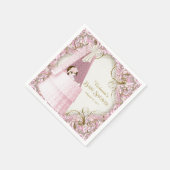 Serviette En Papier Baby shower rose et or (Coin)