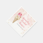 Serviette En Papier Baby Shower Rose et Or Crème Glacée (Coin)