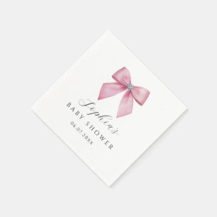 Serviette En Papier Baby-Shower Rose Fille 