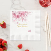 Serviette En Papier Baby shower Rose Floral Rose Pink Rein Luncheon (En situation)