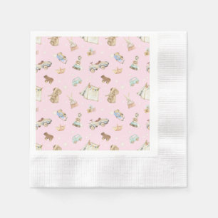 Serviette En Papier Baby shower rose Jouets Vintages Coin Cocktail