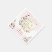 Serviette En Papier Baby shower rose lune florale (Coin)