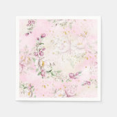 Serviette En Papier Baby shower rose lune florale (Devant)