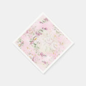 Serviette En Papier Baby shower rose lune florale (Coin)