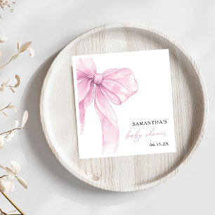Serviette En Papier Baby Shower Rose Moderne