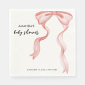 Serviette En Papier Baby shower rose moderne élégante Bow Girl (Devant)