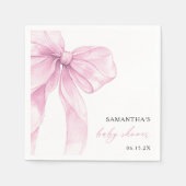 Serviette En Papier Baby Shower Rose Moderne Ruban (Devant)