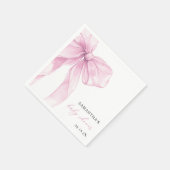 Serviette En Papier Baby Shower Rose Moderne Ruban (Coin)