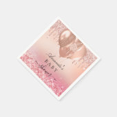 Serviette En Papier Baby shower rose or blush parties scintillant nom (Coin)