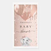 Serviette En Papier Baby shower rose parties scintillant or éléphant b (Devant)