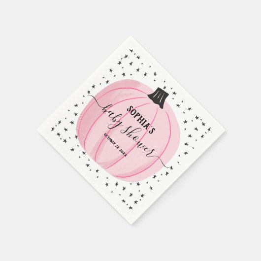 Serviette En Papier Baby shower rose petit Citrouille serviettes (Coin)