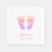 Serviette En Papier Baby shower rose pieds bébé (Devant)