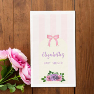 Serviette En Papier Baby shower rose Rose