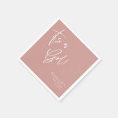 Serviette En Papier Baby shower rose roux/Rose (Coin)