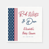 Serviette En Papier Baby shower rouge blanc et 4 juillet (Devant)