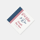 Serviette En Papier Baby shower rouge blanc et 4 juillet (Coin)