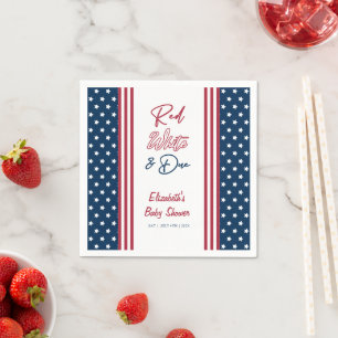 Serviette En Papier Baby shower rouge blanc et 4 juillet