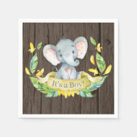 Baby shower rouge éléphant Jaune
