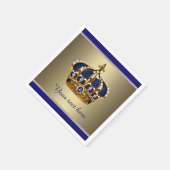 Serviette En Papier Baby shower Royal Blue and Gold Crown (Coin)