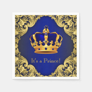 Serviette En Papier Baby shower Royal Blue Gold