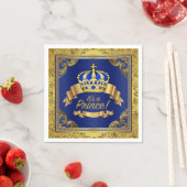 Serviette En Papier Baby shower Royal Blue Gold (En situation)