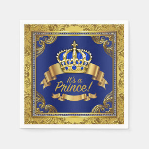 Serviette En Papier Baby shower Royal Blue Gold