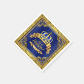Serviette En Papier Baby shower Royal Blue Gold (Coin)