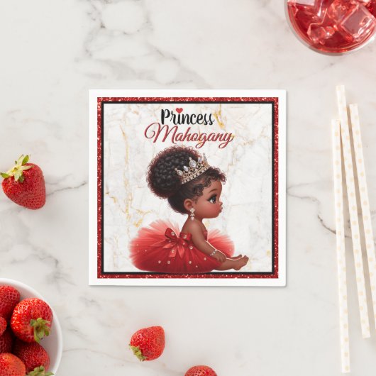 Serviette En Papier Baby shower royal d'Afrique Parties scintillant ro (En situation)