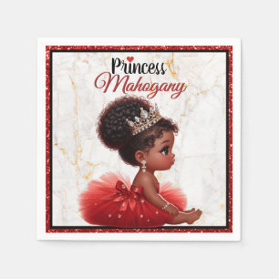 Serviette En Papier Baby shower royal d'Afrique Parties scintillant ro