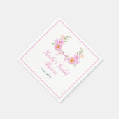 Serviette En Papier Baby Shower Ruban Floral Rose (Coin)