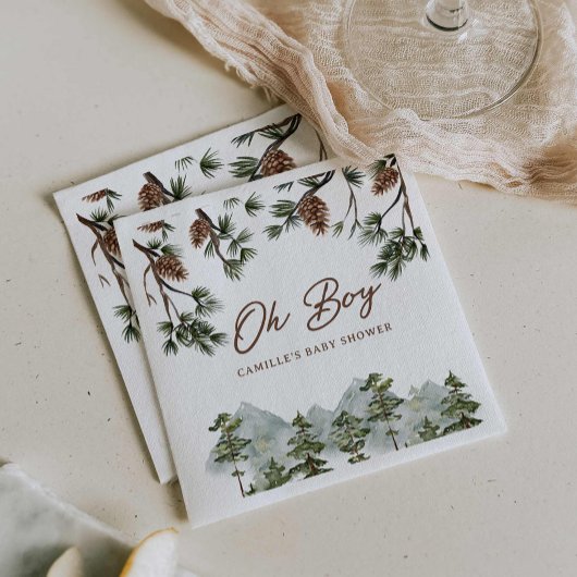 Serviette En Papier Baby shower Rustic Forest Boy