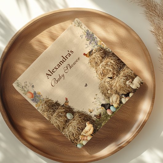 Serviette En Papier Baby shower Rustique Barnyard Farm Animaux