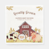 Serviette En Papier Baby shower Rustique Barnyard Farm Animaux (Devant)