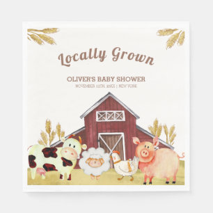 Serviette En Papier Baby shower Rustique Barnyard Farm Animaux