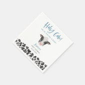 Serviette En Papier Baby shower rustique Bleu Sainte Vache (Coin)
