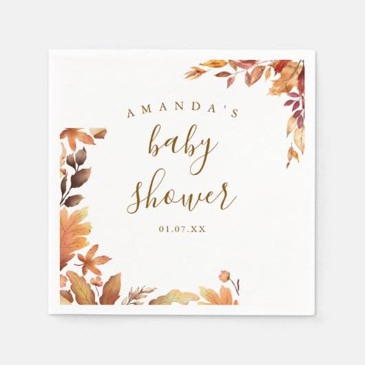 Serviette En Papier Baby shower rustique boho Automne (Devant)