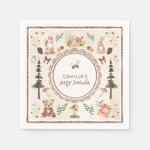 Serviette En Papier Baby shower Rustique Bois d'hiver Woodland