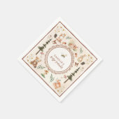 Serviette En Papier Baby shower Rustique Bois d'hiver Woodland (Coin)