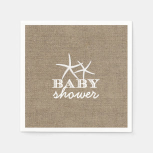 Serviette En Papier Baby shower Rustique Burlap