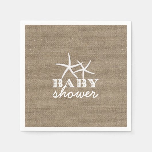 Serviette En Papier Baby shower Rustique Burlap (Devant)