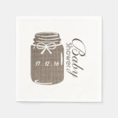 Serviette En Papier Baby shower rustique Burlap Mason Jar (Devant)