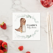 Serviette En Papier Baby shower Rustique Cowgirl Personnalisé Napkin (En situation)
