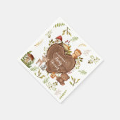 Serviette En Papier baby shower rustique d'animaux de bois (Coin)