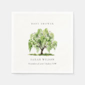 Serviette En Papier Baby shower rustique d'arrosage vert (Devant)