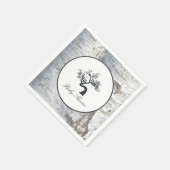 Serviette En Papier Baby shower rustique de bouleau argenté (Coin)