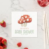 Serviette En Papier Baby shower rustique de champignons de bois (En situation)