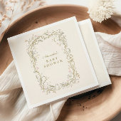 Serviette En Papier Baby shower rustique de fougère forestière