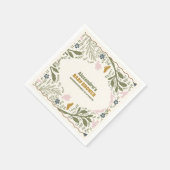 Serviette En Papier Baby shower rustique de fougère verte (Coin)